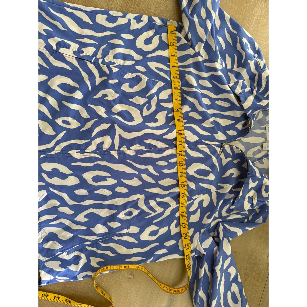 Zenergy by Chicos Women's Blue White Print Zip Up Long Sleeve Jacket Plus Size 2 - Picture 4 of 9